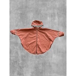 Didriksons Edlyn Kids Cape 2 Rain Poncho Jacket 110 4-5T Coral Pink Logo